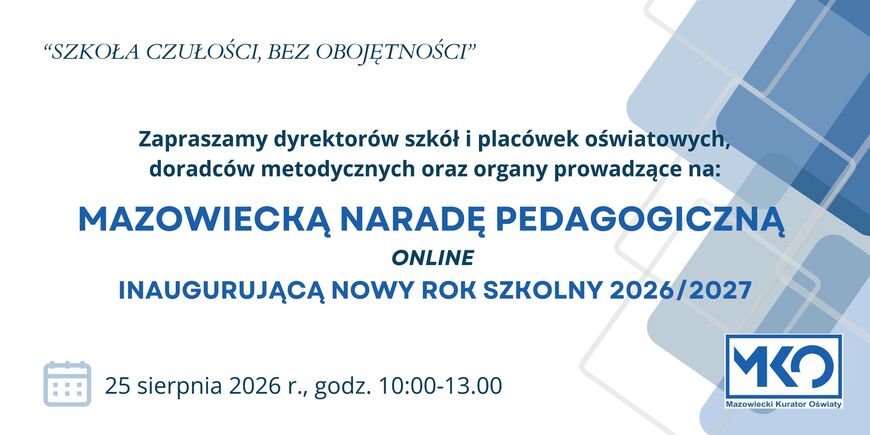Zapraszamy na Mazowiecką Naradę Pedagogiczną